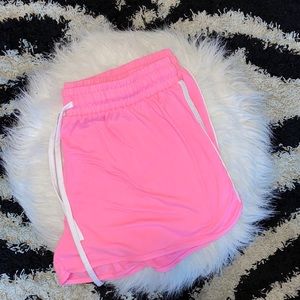 Neon pink athletic shorts 💓